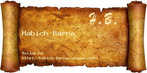 Habich Barna névjegykártya